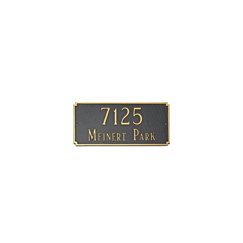 Estate 2-Line Lawn Address Sign, Chocolate/Gold
