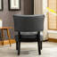 Fauteuil surdimensionné en cuir gris mélangé - Fauteuil d'appoint luxueux et charmant