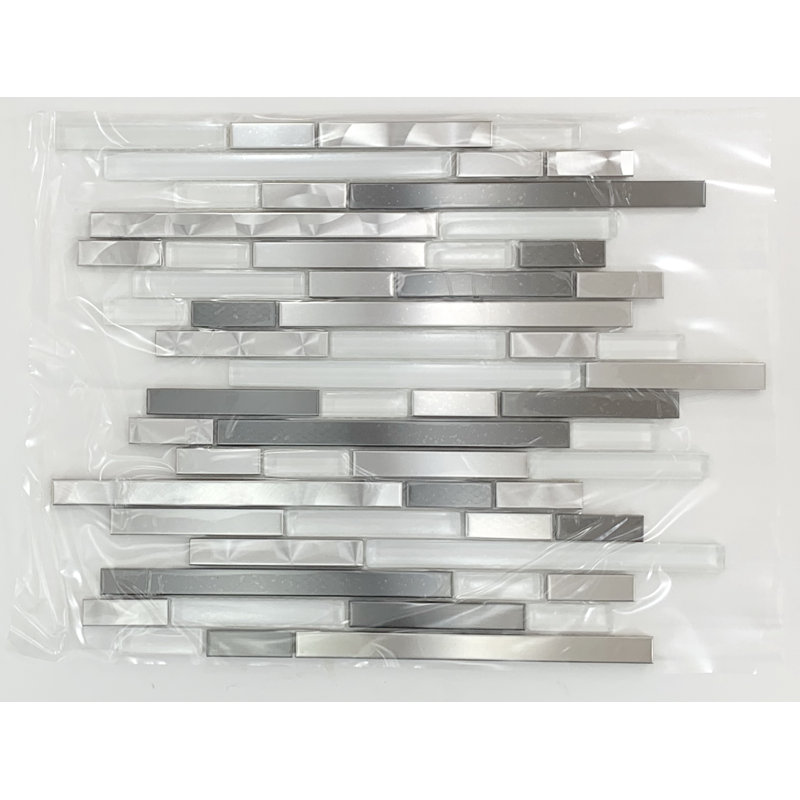 Metal Linear Mosaic Wall & Floor Tile, Black/White