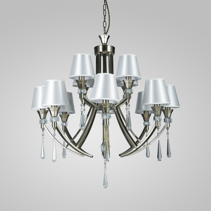 Eddings 12 - Light Candle Style Chandelier, Satin Chrome
