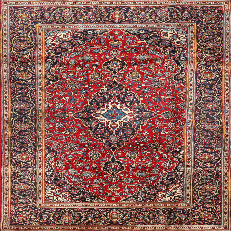 Tapis traditionnel rouge / brun Future, Rond 5 pi