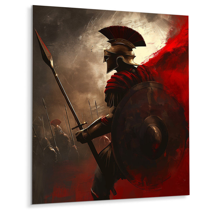 Décoration murale armée rouge 300 Spartan Warriors In Grèce I, Métal métal, 20" H x 12" W
