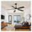 52 Inch Matte Black Ceiling Fan with LED Light, Remote Control Indoor Ceiling Fan with 6 Speed DC Motor, Dual-Color Blades and Adjustable Color Temperature