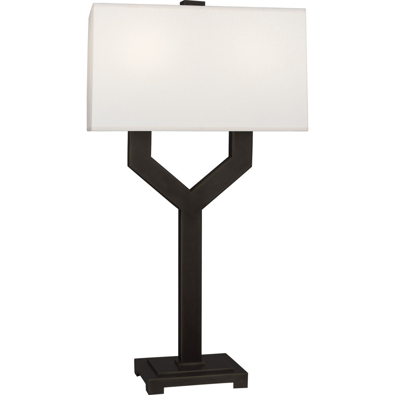 Lampe de table 34,25 po Valerie, Bronze patiné foncé, Blanc