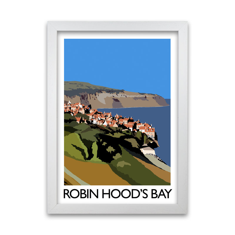 Robin Hood's Bay by Richard O'Neill - Single Picture Frame Print, 29.7 cm H x 21 cm W, White