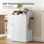 Armoire à poubelle autoportante 10 gallons, recyclage du bois avec porte rabattable, poubelle de cuisine dissimulée-114851163