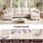 143'' Oversize Modular Sectional Sofa With Ottomans, Down Fill Cushions Deep Seat Cloud Sofas With Removable Washable Cushion Covers, Tool-Free Easy Assembly, Petal Arms Cloud Couches For Living Room, Chenille Fabric-2033389941