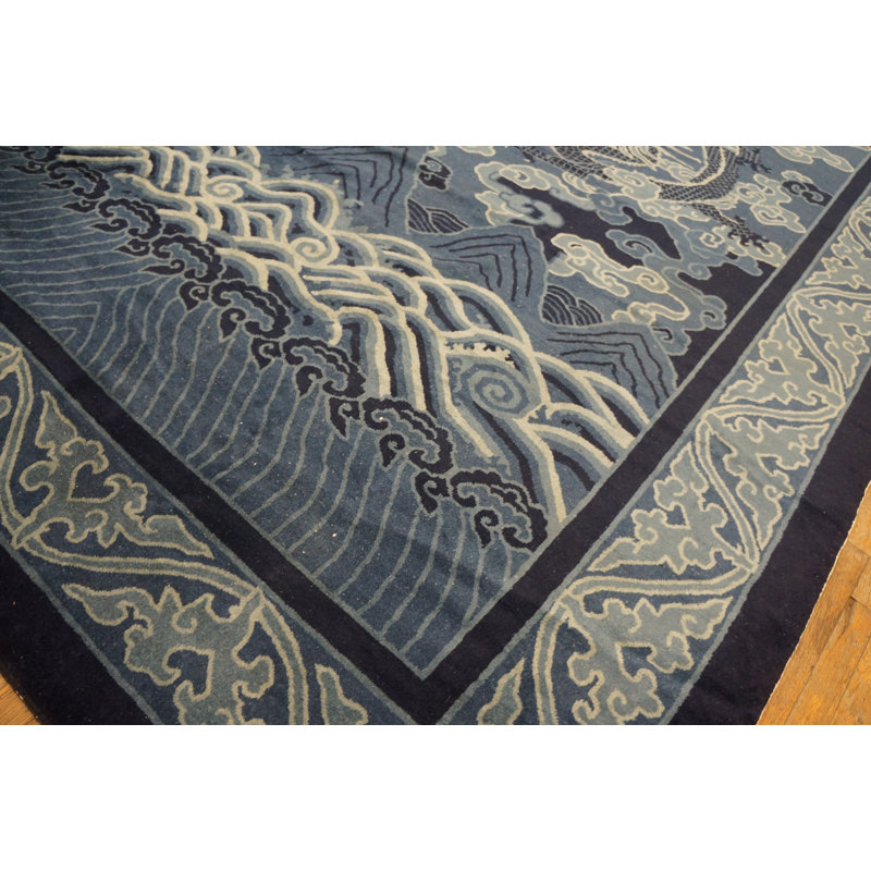 Tapis antique antique chinois à motif chinois des années 30