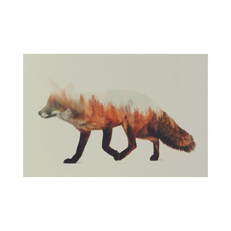 Fox I by Andreas Lie - Print on Canvas, 20.32 cm H x 30.48 cm W, Wrapped Canvas