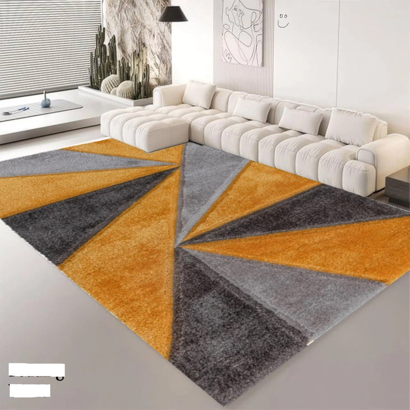Geometric Shag Area Rug, Rectangle 200 x 290 cm
