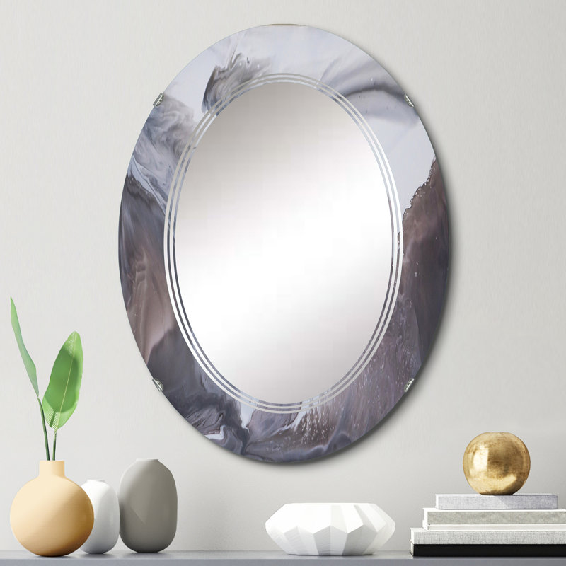 Miroir mural noir et blanc II, 30 po x 20 po