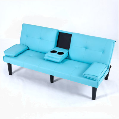 Multi-Functional Foldable Sofa Bed With Cup Holder, Ideal For Transforming Living Spaces Into Guest Rooms And Offering Comfortable Resting Areas.