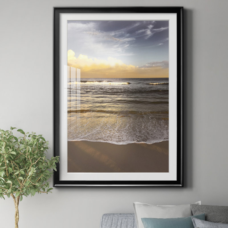 Evening Waves - Reproduction de photo sur papier encadrée, H 22,5 po x l 30,5 po x P 1,5 po, Noir