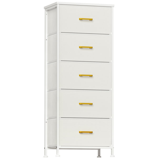 Mercer41 5 Drawers Dresser for Bedroom, White Dresser Storage