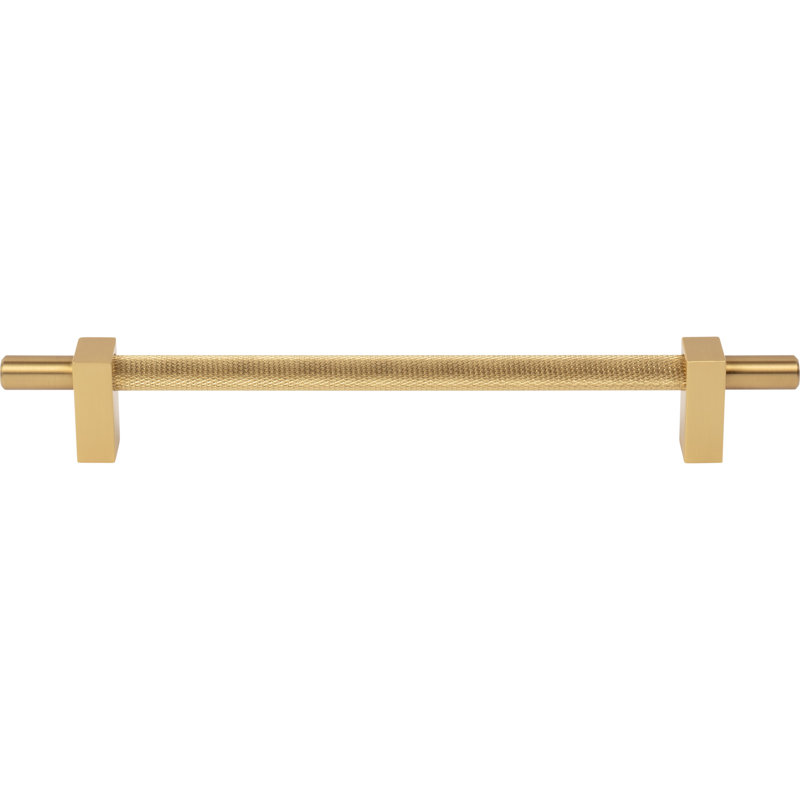 Larkin 3 Knurled Center Bar Pull, Brushed Gold, 3 3/4"