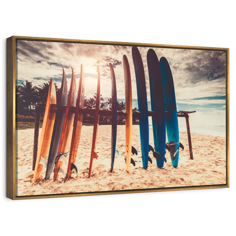 Support de planche de surf, Cadre flottant doré, 37 po x 25 po