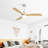 Indoor 52 Inch Ceiling Fan With Dimmable Led Light 6 Speed Remote 3 Wood Blade Reversible DC Motor For Bedroom