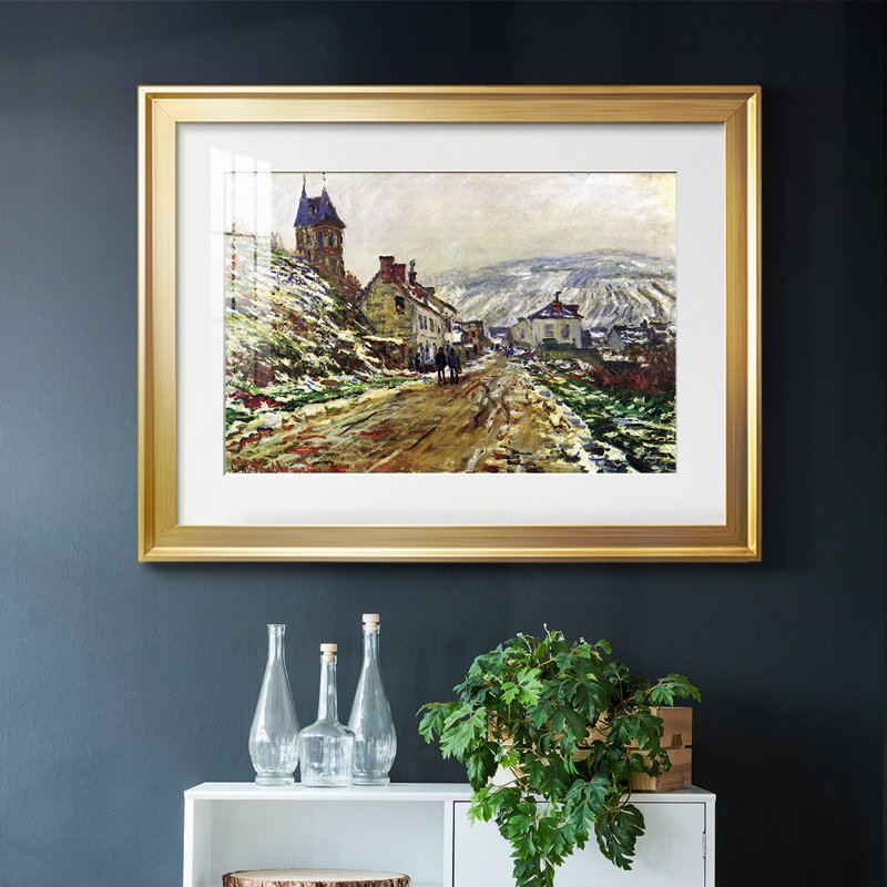 Monet, impression sur papier encadrée, Or, H 27 po x l 39 po x P 1,5 po