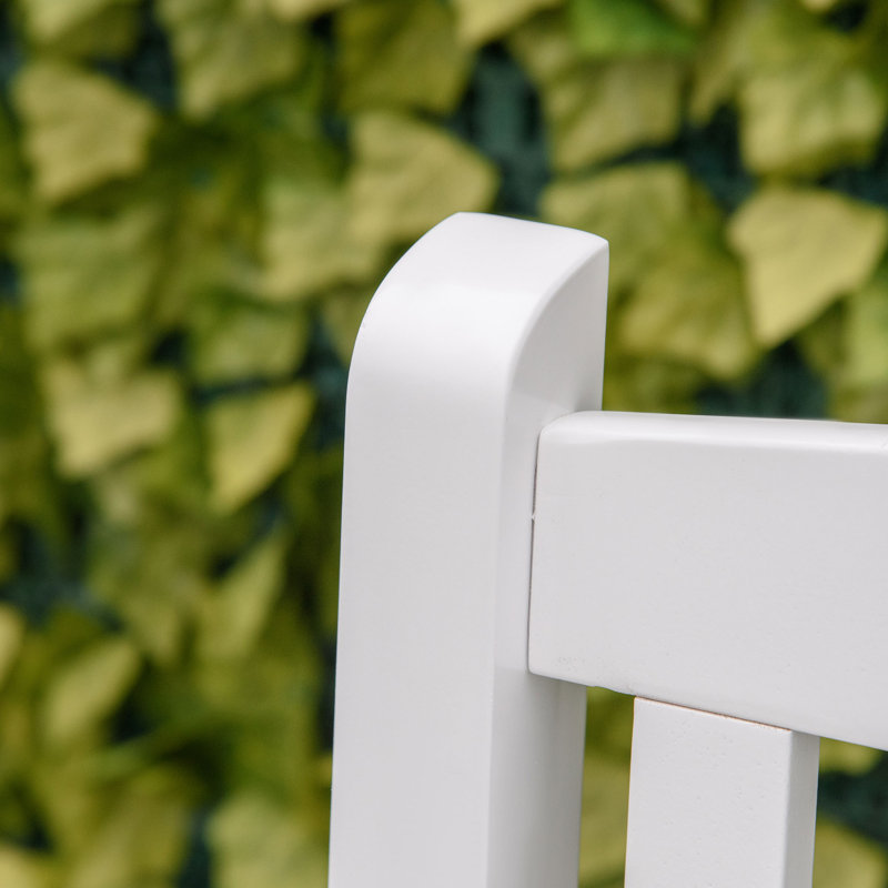 Banc de jardin Schulter en bois blanc pour 2 personnes, idéal pour cour, terrasse ou porche., Blanc