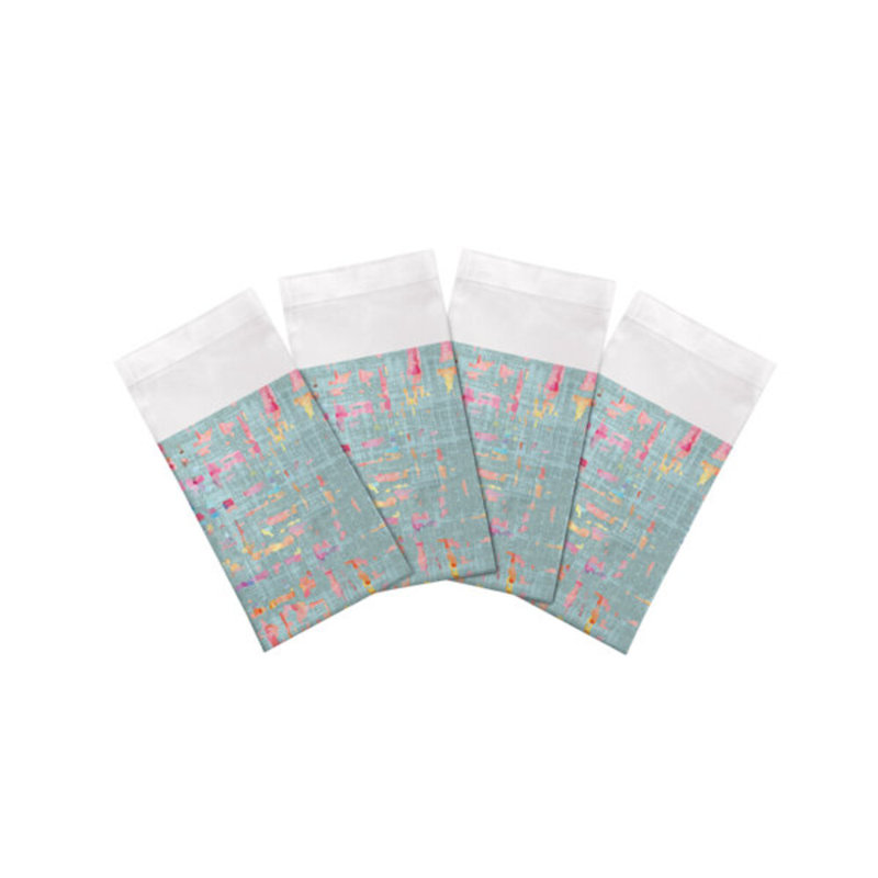 Serviettes de table en satin de coton Coco, Bleu