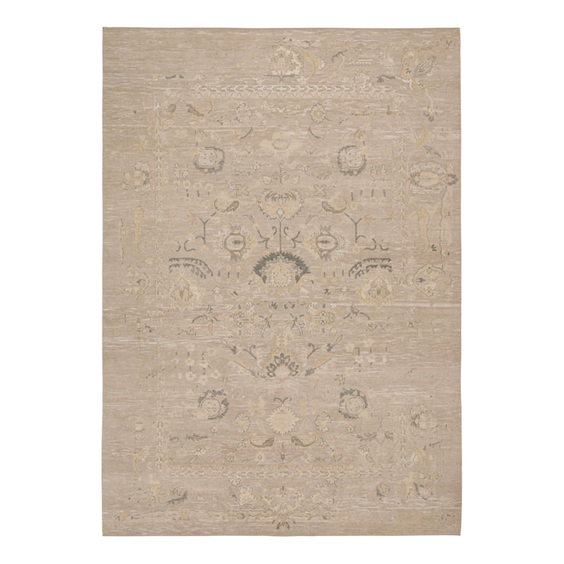 Handmade Silk and Wool Area Rug