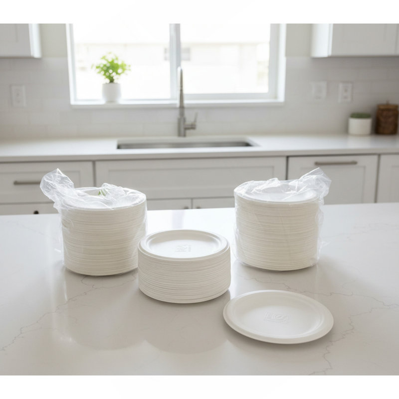 Ensemble de 6 assiettes royales Eco Premium, 1 comp, sans PFAS, 8 pochettes de 125 assiettes (1000 / CS)