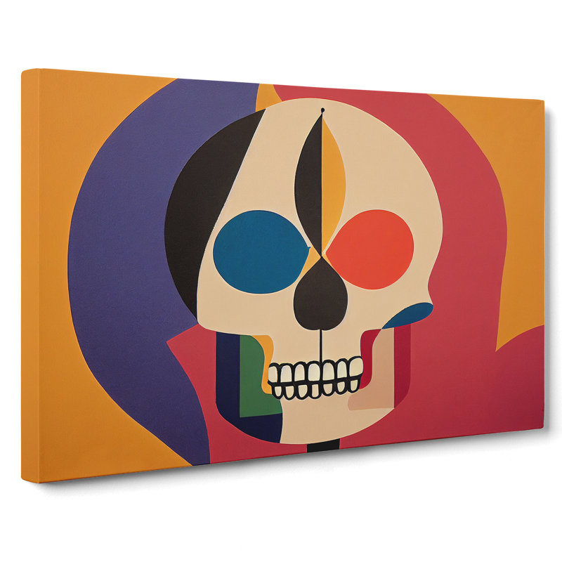 Colourful Abstract Skull - Wrapped Canvas, 50cm H x 76cm W x 3cm D