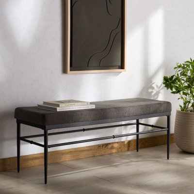 Ninette Linen And Metal Bench