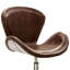 Fauteuil pivotant en cuir à grain large Lindbergh