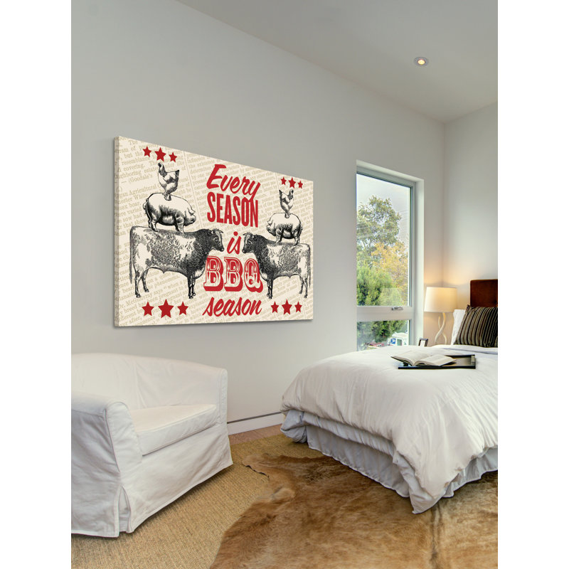 Bbq Season - Wrapped Canvas Print, 30cm H x 45cm W x 3.81cm D