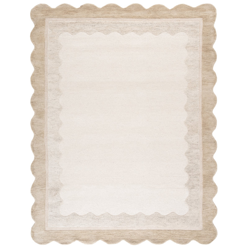 Martha Stewart Hand Tufted Wool, Cotton Striped Outdoor Rug, Rectangle 8' x 10'