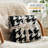 Houndstooth Knit Throw Blanket Soft Reversible Feather Yarn Throw for Couch or Bed-121636017