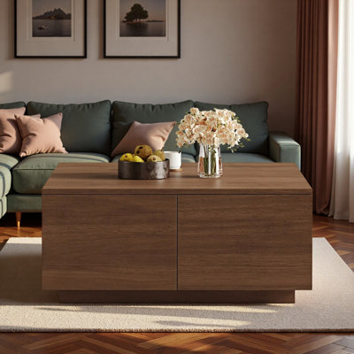 Table basse moderne carrée avec 4 tiroirs
