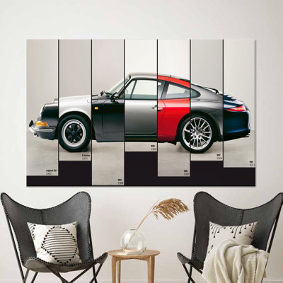 Reproduction sur toile de la collection «Evolution» de la collection d'art de la belle voiture, or de 1P