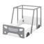 Lit de voiture de course simple avec toit, structure de lit de plancher de lit simple en bois avec roues-108840134