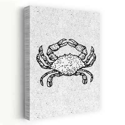 Impression d'art mural noir et blanc crabe