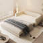Canapé-lit causeuse 100% polyester beige-130071161