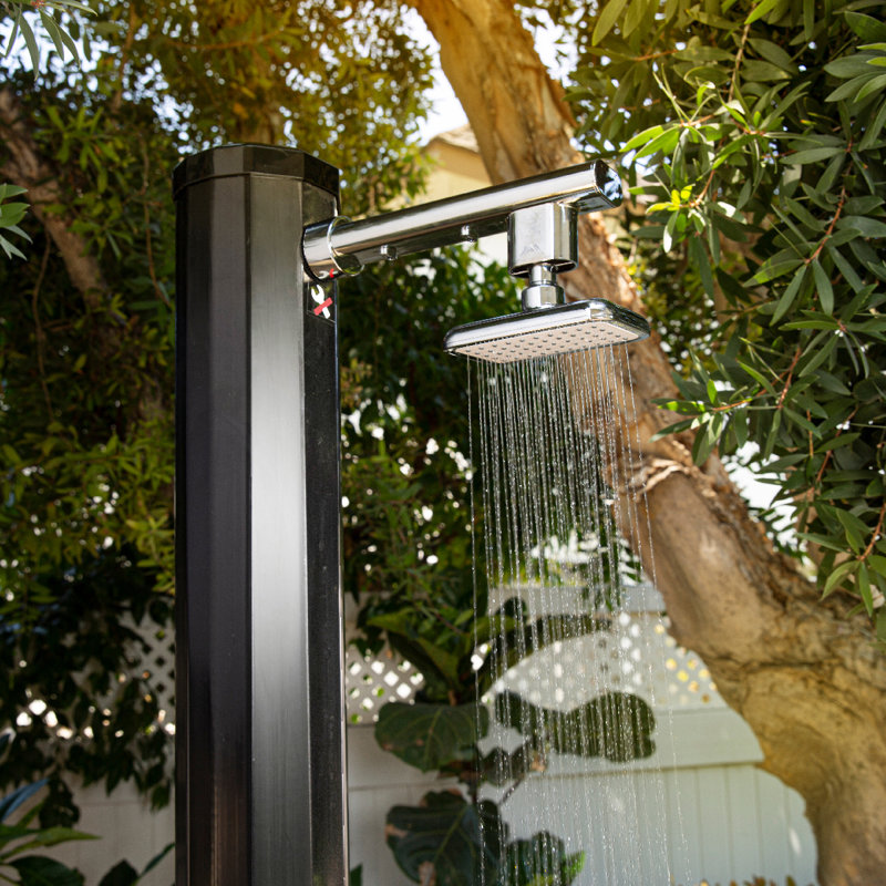 XtremepowerUS 6FT10 Solar Powered Outdoor Shower with Footwash and Adjustable Temperature, Freestanding Design
