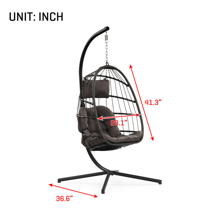 Balancelle suspendue pour patio - coussin gris foncé, structure en aluminium robuste avec coussin