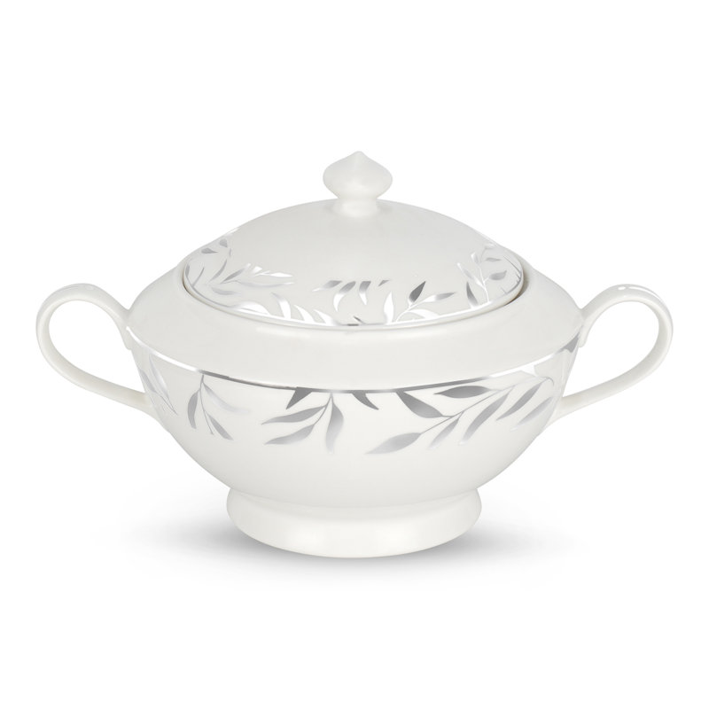 Soupière 4 feuilles Olive Olive, Argent/blanc