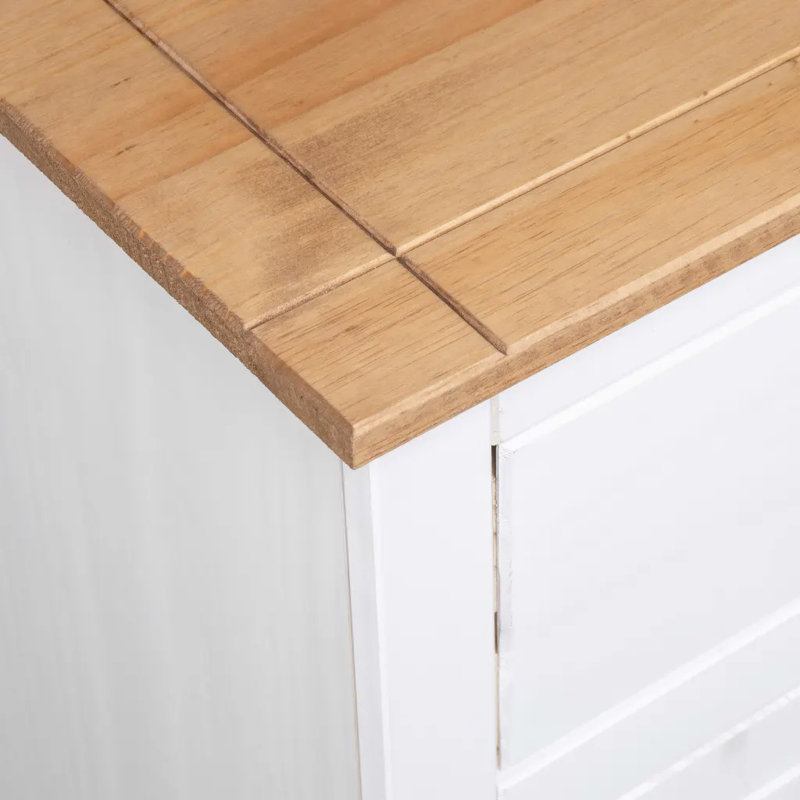 Marrero 135cm Solid Wood Sideboard, White