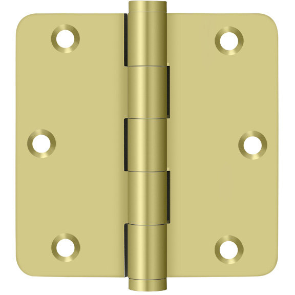 Paquet de 2 charnières en laiton massif 3,5 po x 1 / 4R, Or
