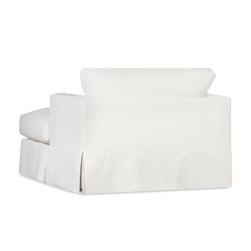 Lucia Upholstered Chaise Lounge, Bevin Natural Linen Blend
