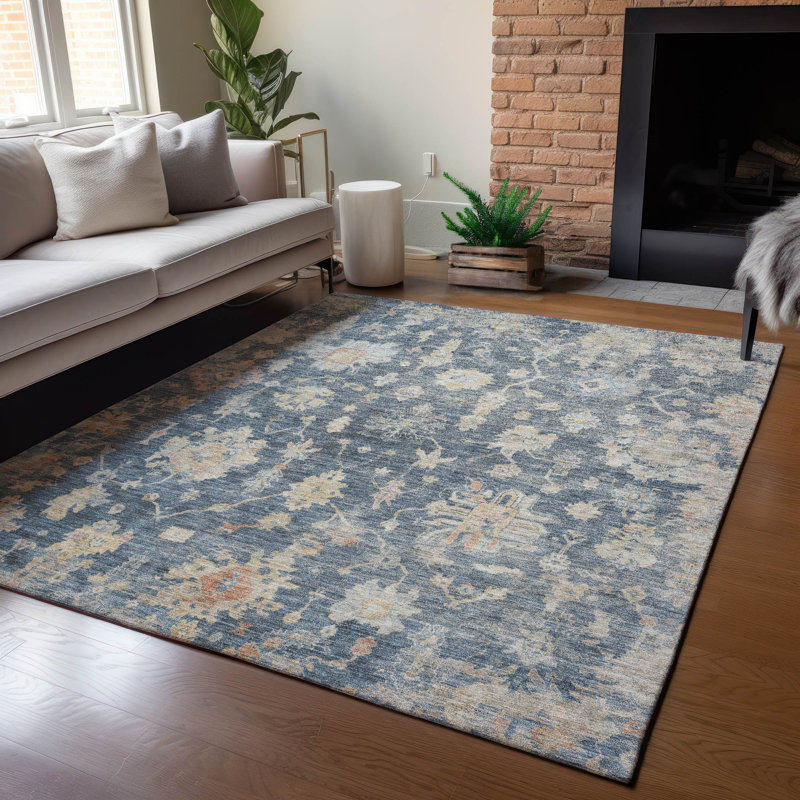 Machine Washable Indoor/Outdoor Wagenen ACN2355 Traditional Rug, Rectangle 9' x 12'