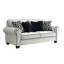 Causeuse Viani avec accoudoirs roulés, 4 coussins, chenille blanche, 69 po
