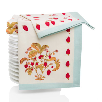 Strawberry Floral Waffle Dish Cloth