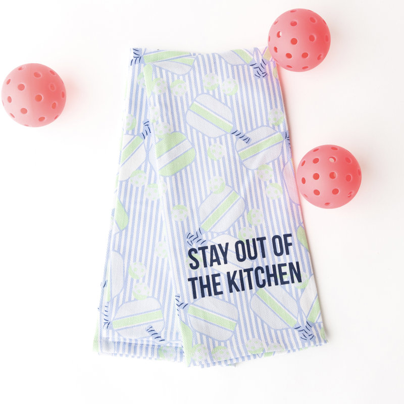 Blue Pickleball Stripe Kitchen Towel Set