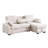 Chenille Fabric Reversible Sleeper Sectional With Storage Chaise, Drop-Down Table, Cup Holders And Charging Ports-384605899