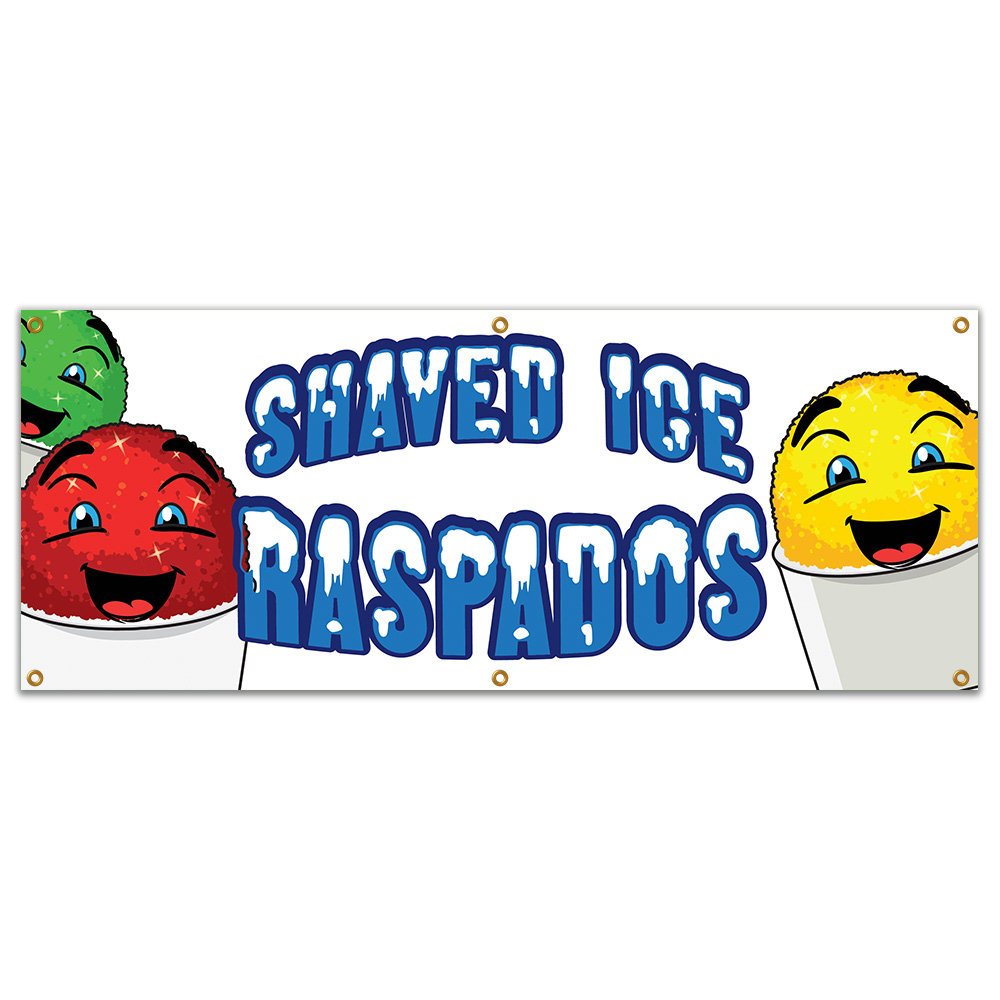 SignMission Shaved Ice Raspados Banner Concession Stand Food Truck Single  Sided Wayfair