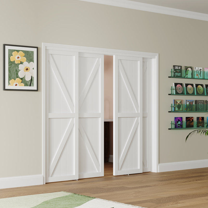 Porte de placard coulissante en bois K K Design Design, 96 po x 80 po